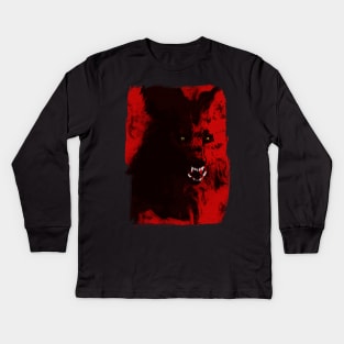 Howling Werewolf T-Shirt Kids Long Sleeve T-Shirt